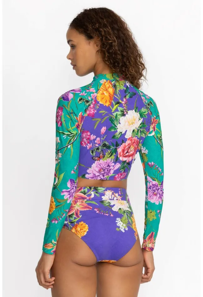 Women Johnny Was Swim and Resort Peacock Goza CutOut Crop Surf Shirt Peacock Goza Women Johnny Was Swim and Resort Peacock Goza CutOut Crop Surf Shirt Peacock Goza