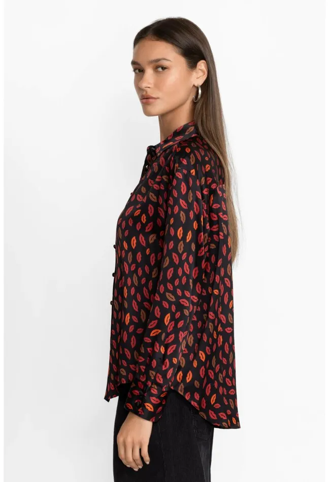 Women Johnny Was Tops Amora Boxy Charmeuse Shirt Amora
