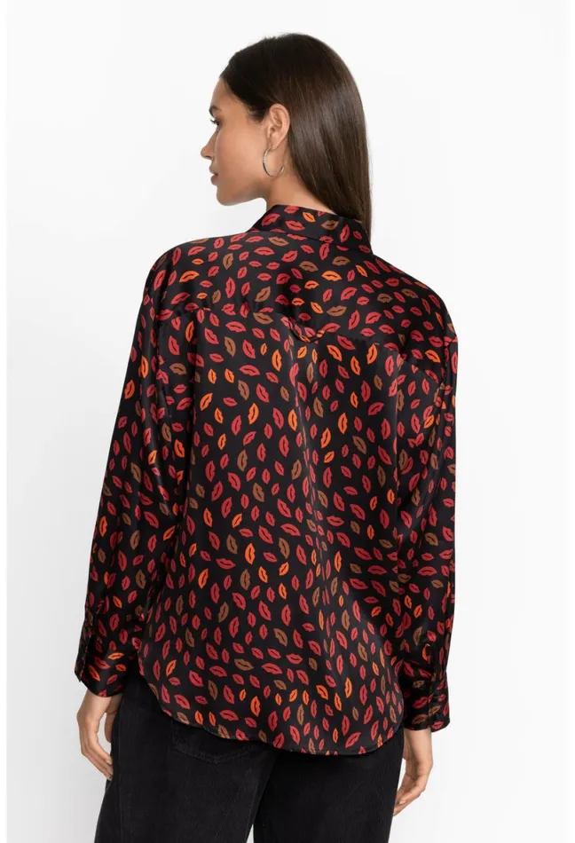 Women Johnny Was Tops Amora Boxy Charmeuse Shirt Amora