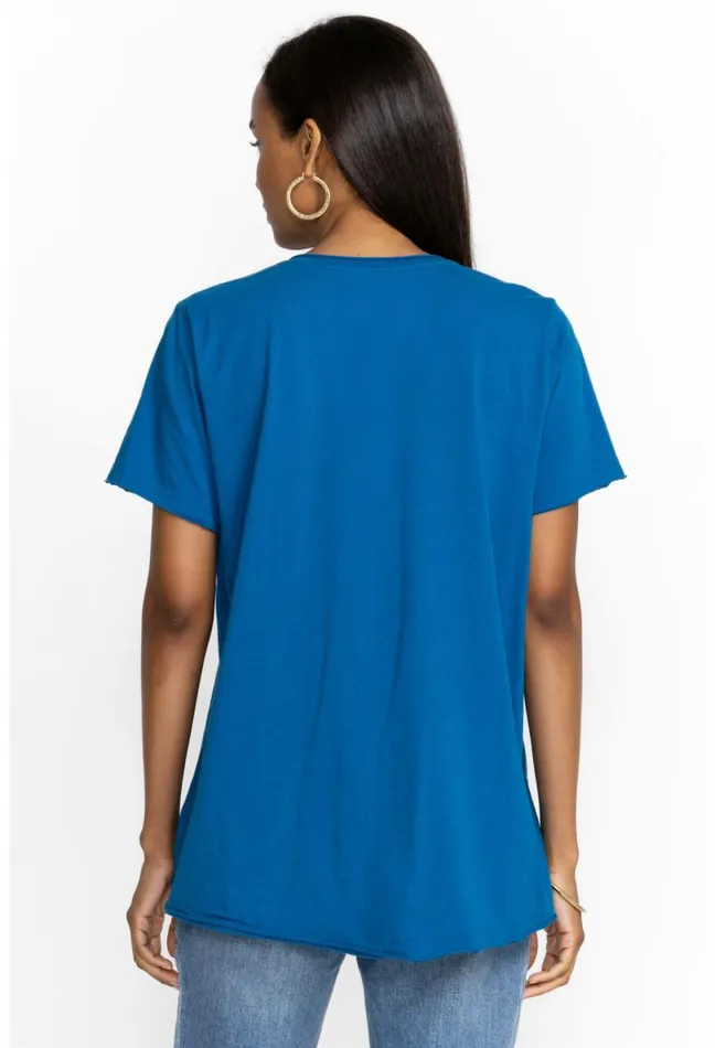 Women Johnny Was Tops Arizona Everyday Tee Mykonos Blue