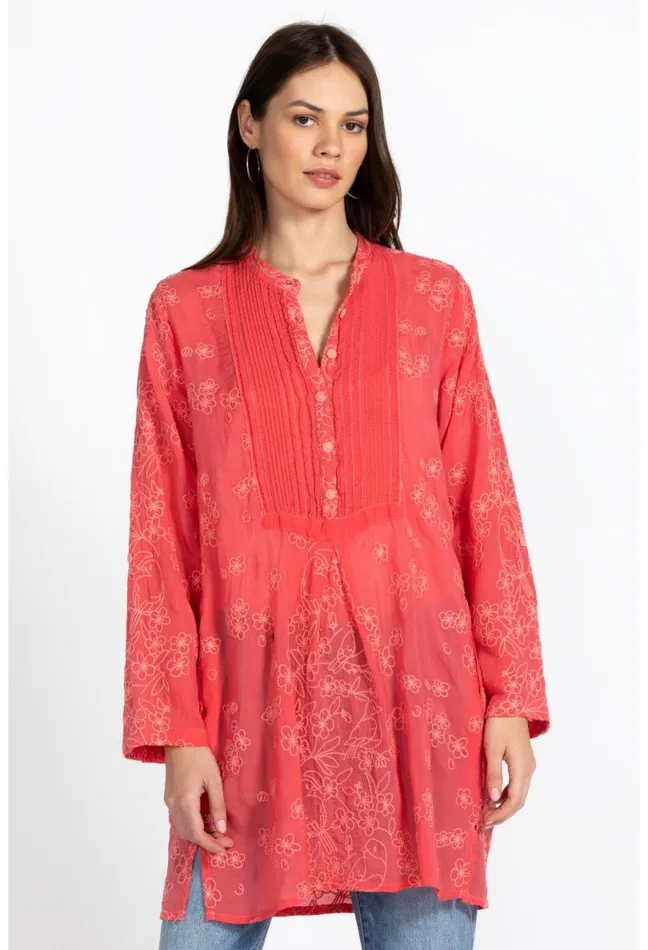 Women Johnny Was Tops Birdie Marisol Tunic Passion Fruit