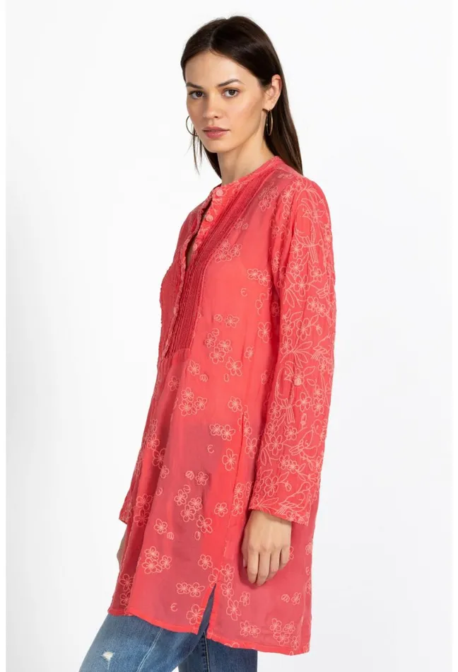 Women Johnny Was Tops Birdie Marisol Tunic Passion Fruit