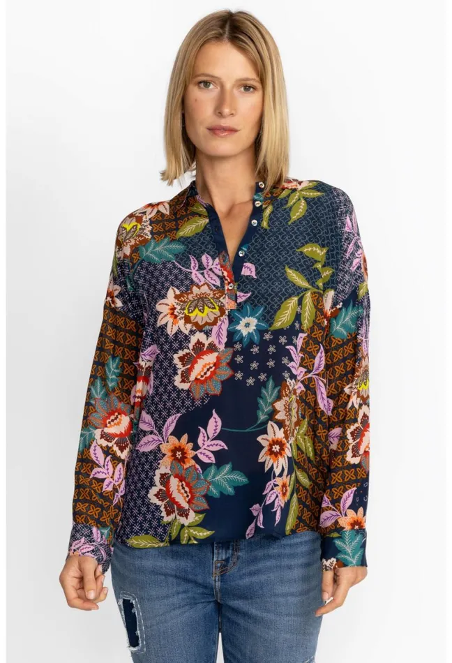 Women Johnny Was Tops Delfino Lotus Blouse Delfino