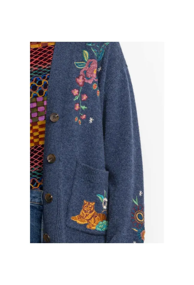Women Johnny Was Tops Griffin Cardigan Blue