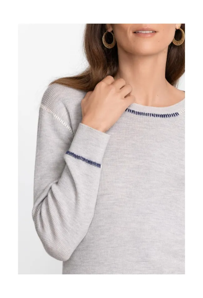 Women Johnny Was Tops Jj Pullover Gray