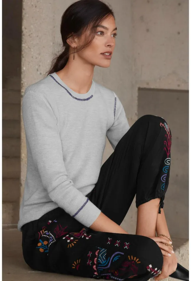 Women Johnny Was Tops Jj Pullover Gray