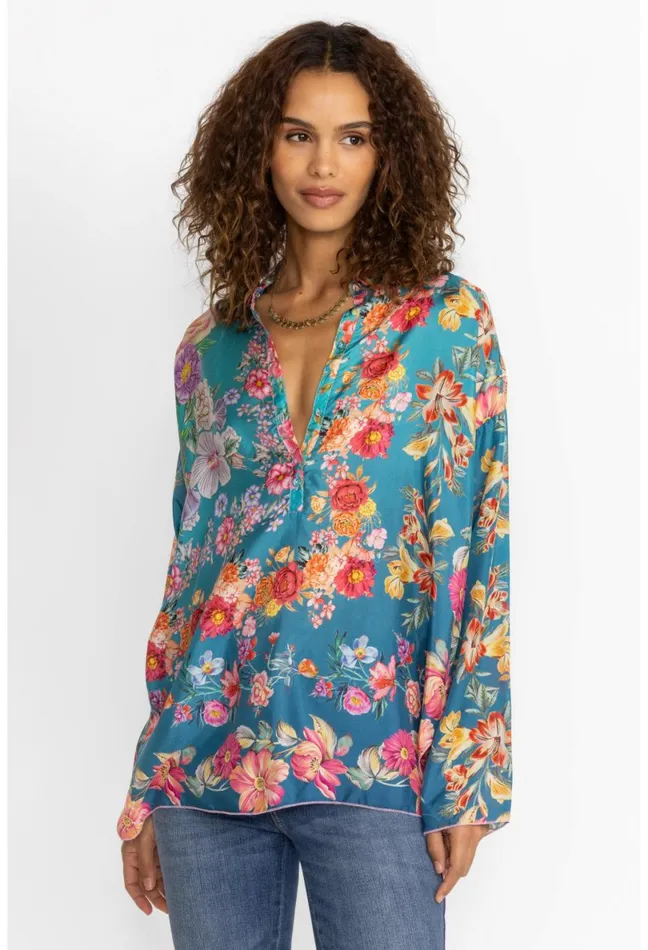 Women Johnny Was Tops Neutra Mara Blouse Multi