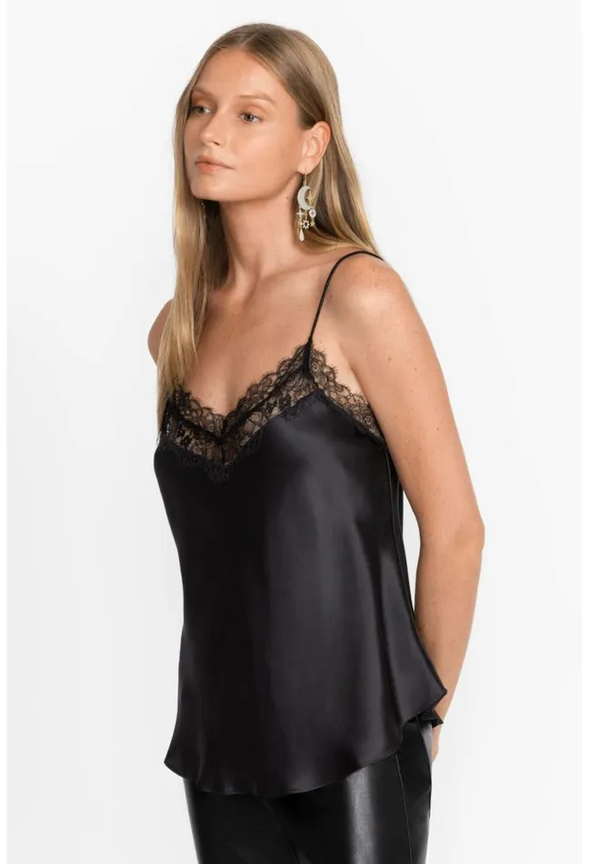Women Johnny Was Tops Skye Silk Cami Black