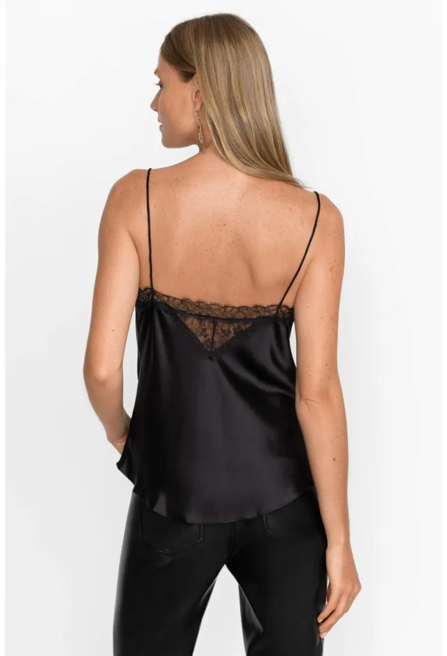 Women Johnny Was Tops Skye Silk Cami Black