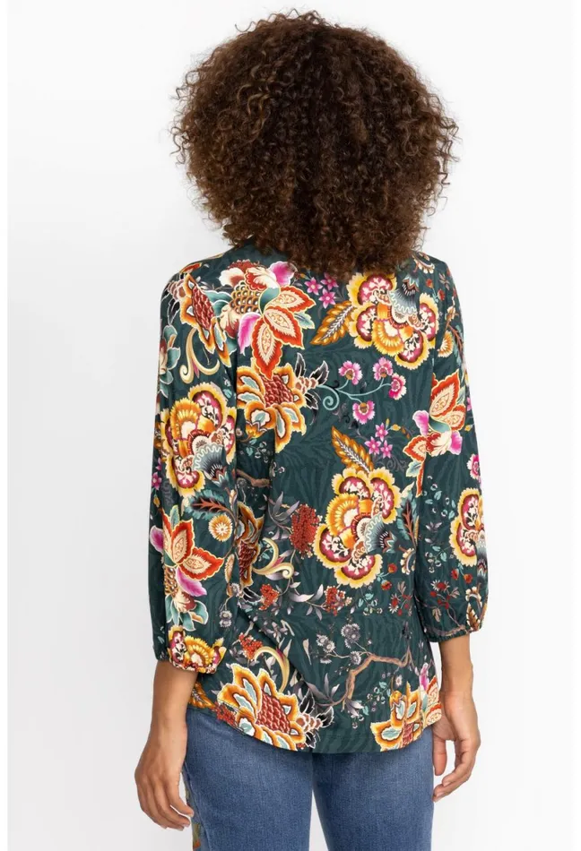 Women Johnny Was Tops The Janie Favorite Puff Sleeve Knit Tee Orizaba
