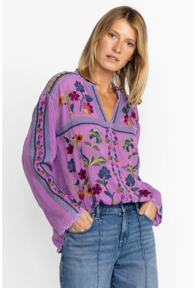 Women Johnny Was Tops Vanessa Blouse Pansy