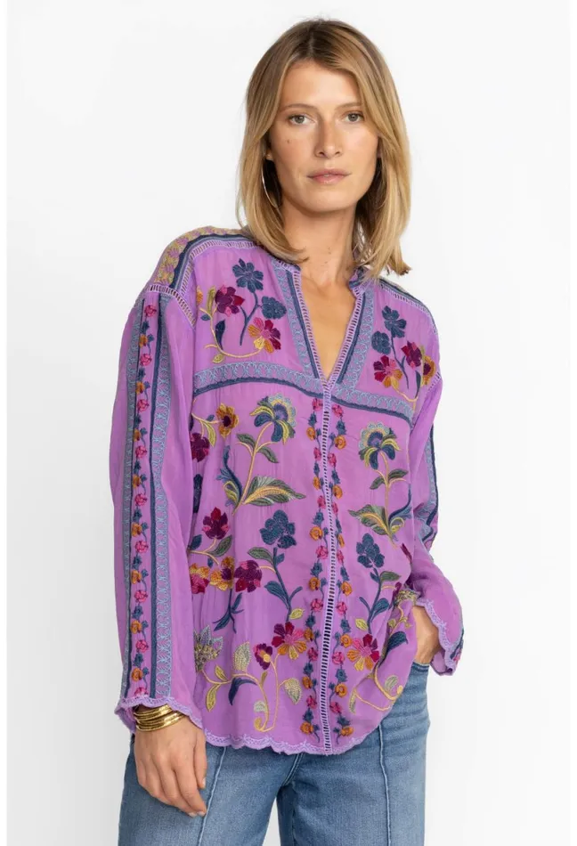 Women Johnny Was Tops Vanessa Blouse Pansy