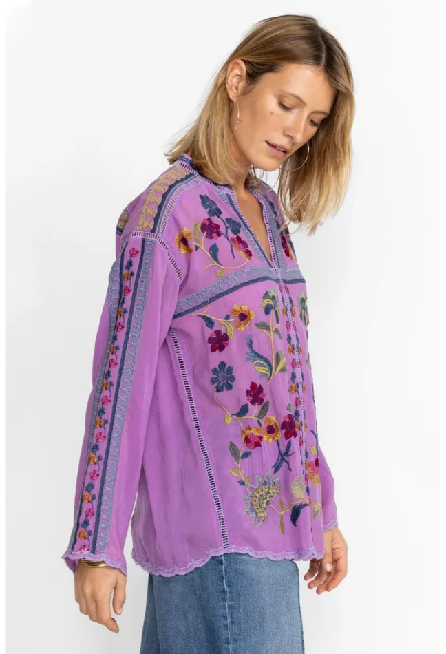 Women Johnny Was Tops Vanessa Blouse Pansy
