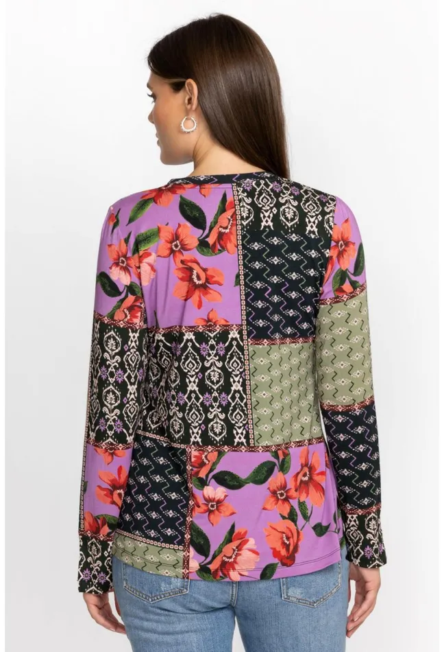 Women Johnny Was Tops Zanda Split Neck Top Multi
