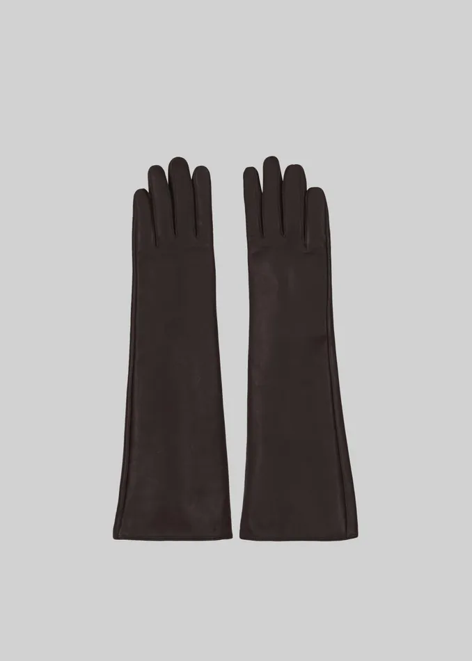 Women Jorna Long Leather Gloves 8211 Brown The Frankie Shop