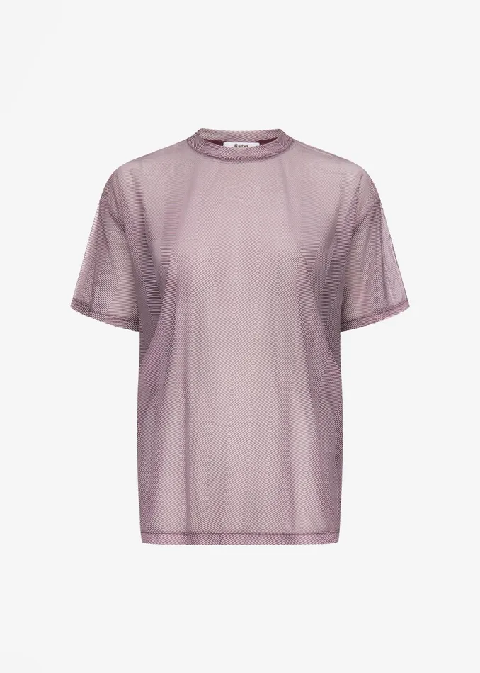 Women Joyce Mesh Tee X Barbie 8211 Burgundy The Frankie Shop Tops
