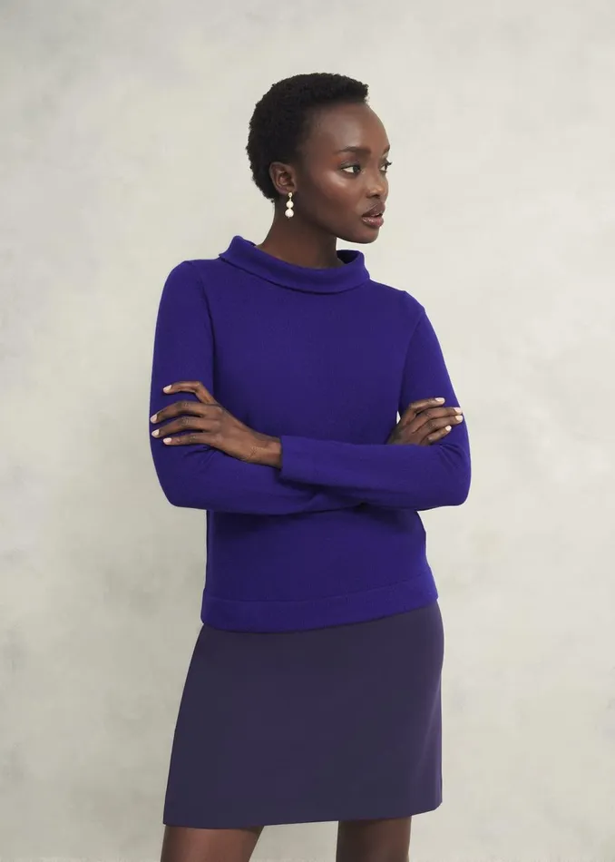 Women Jumpers and Cardigans Hobbs Audrey Wool Cashmere Jumper Cobalt Blue