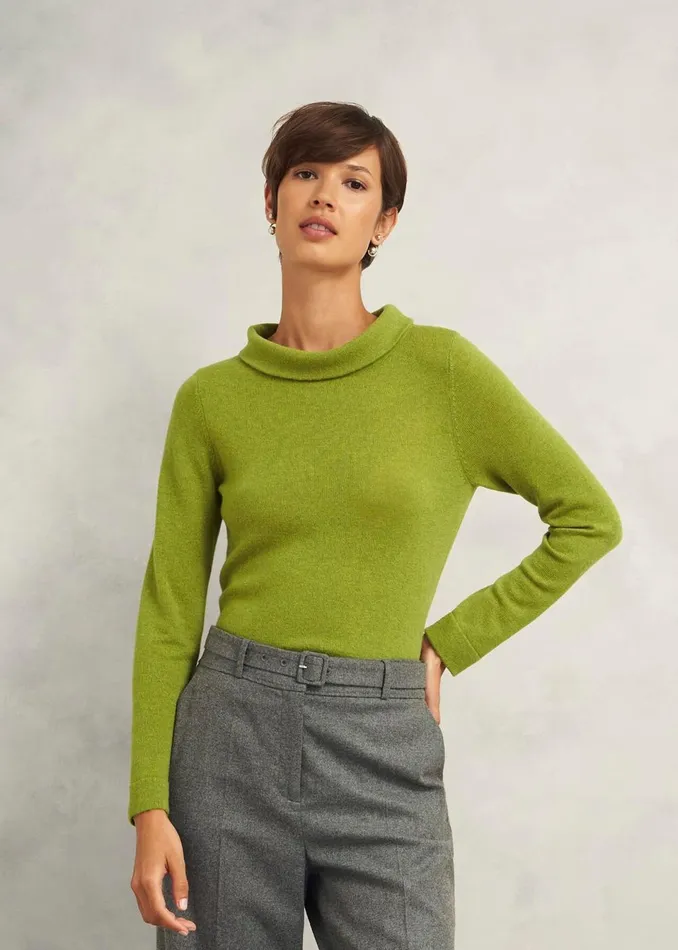 Women Jumpers and Cardigans Hobbs Audrey Wool Cashmere Jumper Lime Green