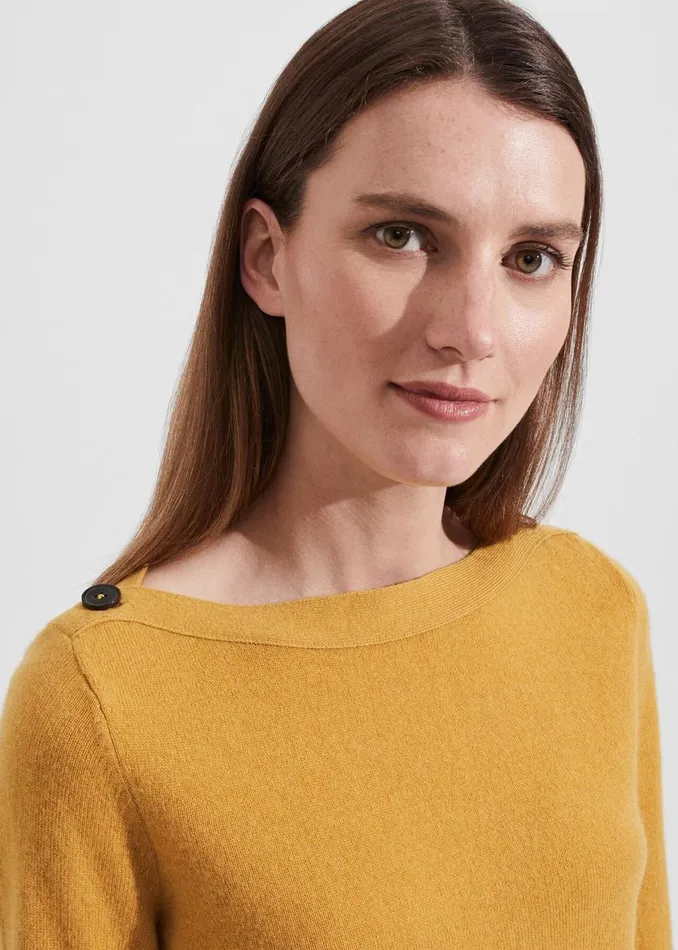 Women Jumpers and Cardigans Hobbs Brinley Wool Cashmere Jumper Golden Yellow