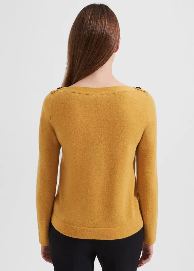 Women Jumpers and Cardigans Hobbs Brinley Wool Cashmere Jumper Golden Yellow