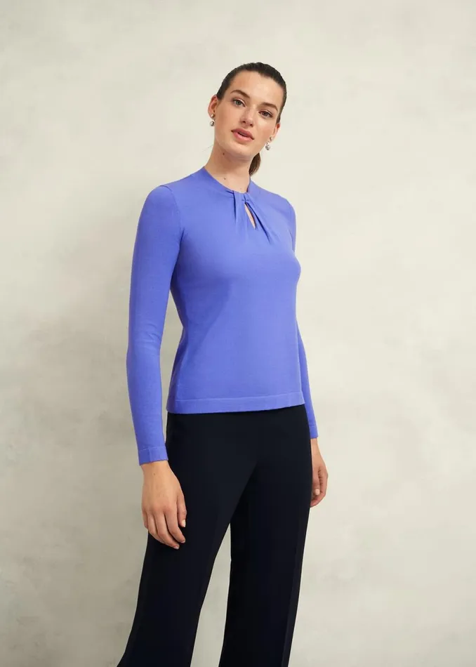 Women Jumpers and Cardigans Hobbs Effie Knitted Jumper Regatta Blue