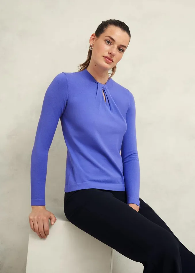 Women Jumpers and Cardigans Hobbs Effie Knitted Jumper Regatta Blue