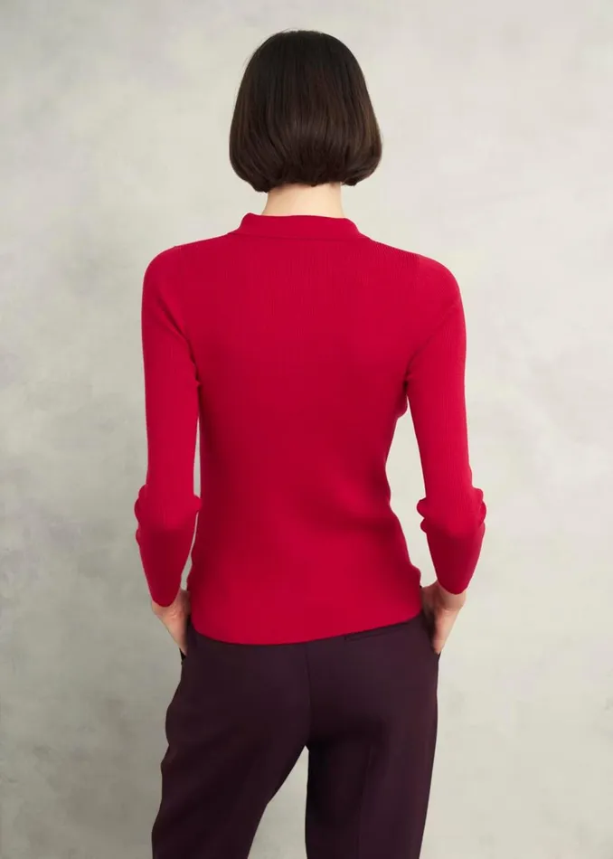 Women Jumpers and Cardigans Hobbs Fara Knitted Shirt Rowan Red