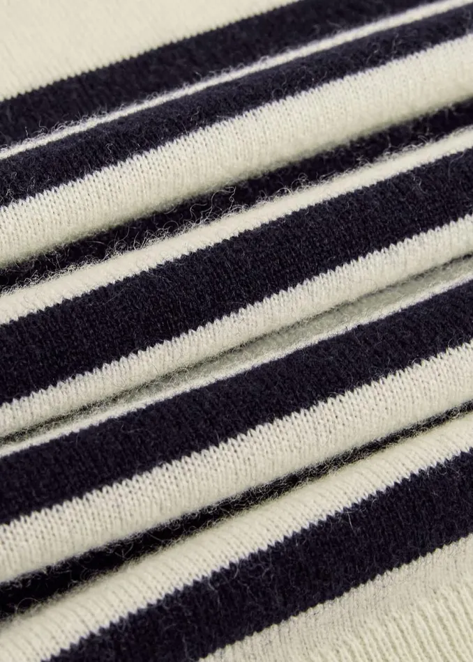 Women Jumpers and Cardigans Hobbs Larina Cashmere Stripe Jumper Ivory Navy