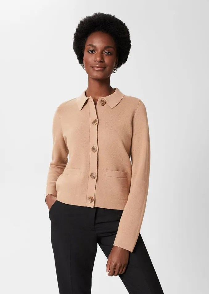 Women Jumpers and Cardigans Hobbs Mia Cotton Wool Knitted Jumper Hobbs Camel