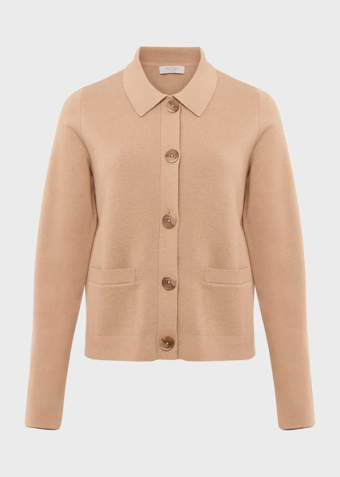 Women Jumpers and Cardigans Hobbs Mia Cotton Wool Knitted Jumper Hobbs Camel