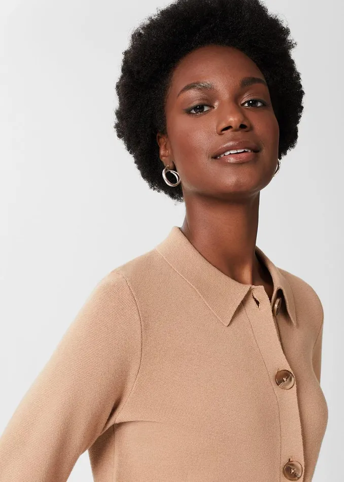 Women Jumpers and Cardigans Hobbs Mia Cotton Wool Knitted Jumper Hobbs Camel