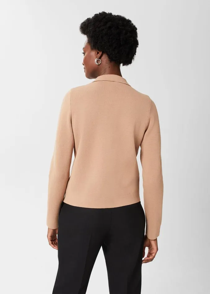 Women Jumpers and Cardigans Hobbs Mia Cotton Wool Knitted Jumper Hobbs Camel
