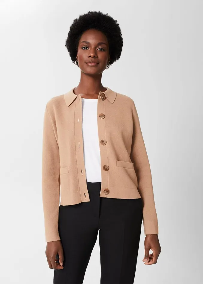 Women Jumpers and Cardigans Hobbs Mia Cotton Wool Knitted Jumper Hobbs Camel
