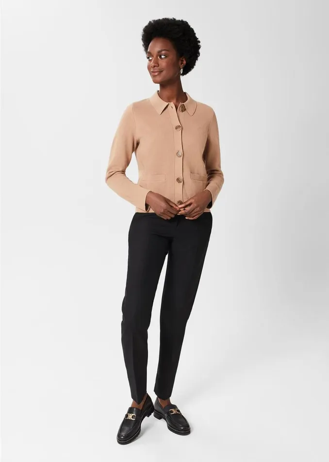 Women Jumpers and Cardigans Hobbs Mia Cotton Wool Knitted Jumper Hobbs Camel