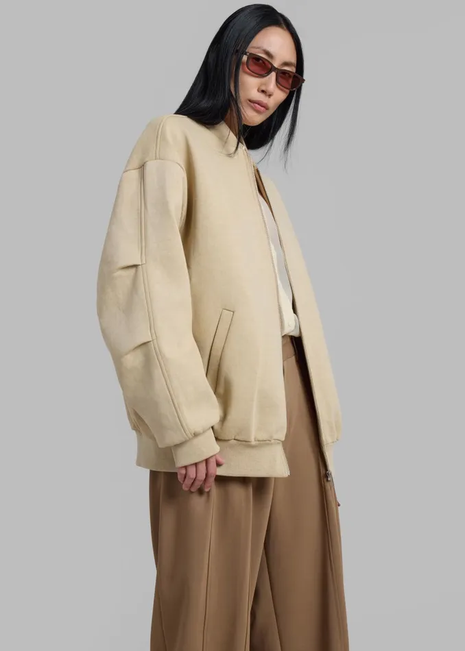 Women Jura Cotton Bomber Jacket 8211 Beige The Frankie Shop Outerwear