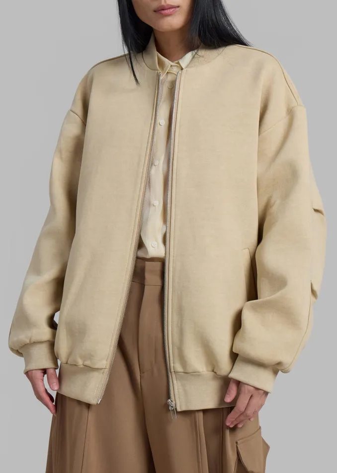 Women Jura Cotton Bomber Jacket 8211 Beige The Frankie Shop Outerwear