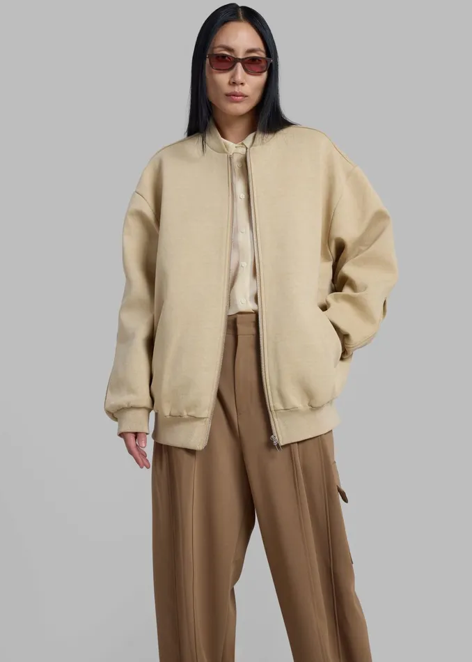 Women Jura Cotton Bomber Jacket 8211 Beige The Frankie Shop Outerwear