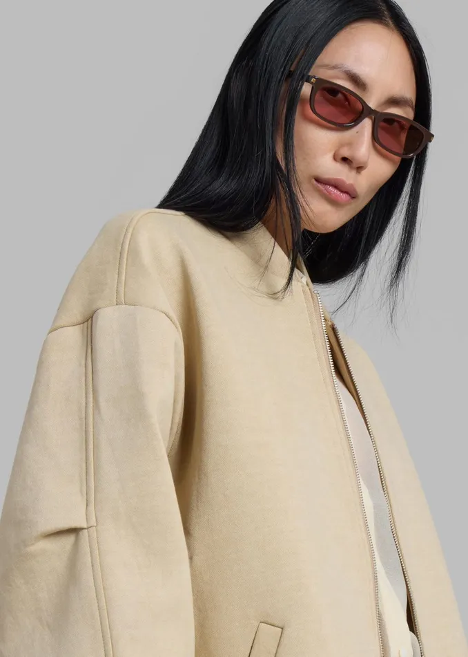 Women Jura Cotton Bomber Jacket 8211 Beige The Frankie Shop Outerwear