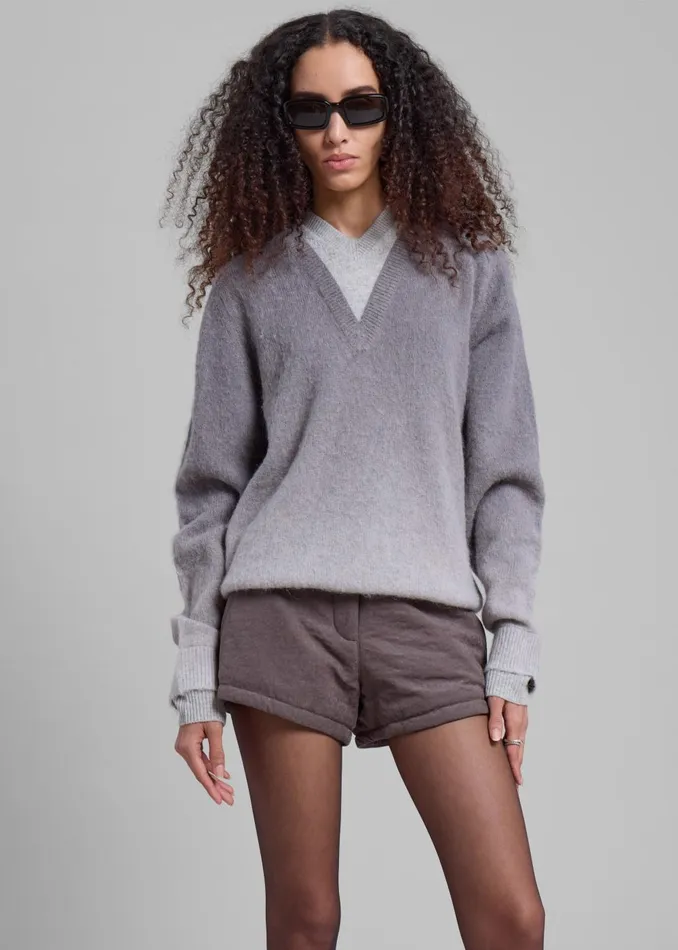 Women Jw Anderson VNeck Gradient Jumper 8211 Dark Grey The Frankie Shop Knitwear