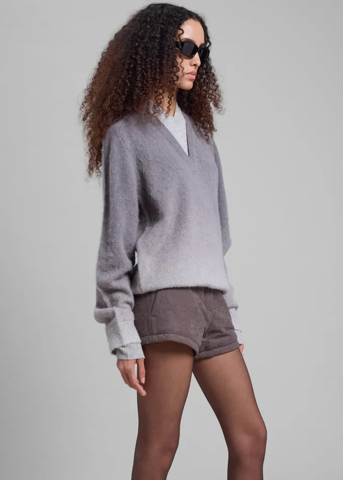 Women Jw Anderson VNeck Gradient Jumper 8211 Dark Grey The Frankie Shop Knitwear