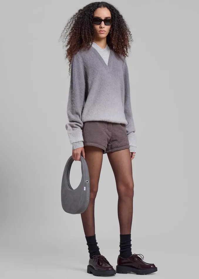 Women Jw Anderson VNeck Gradient Jumper 8211 Dark Grey The Frankie Shop Knitwear