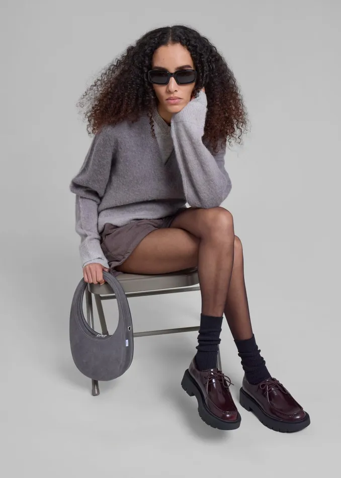 Women Jw Anderson VNeck Gradient Jumper 8211 Dark Grey The Frankie Shop Knitwear