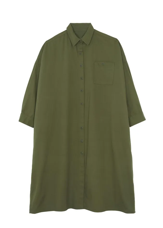 Women Kason Oversized Shirt Dress 8211 Dark Olive The Frankie Shop Dresses