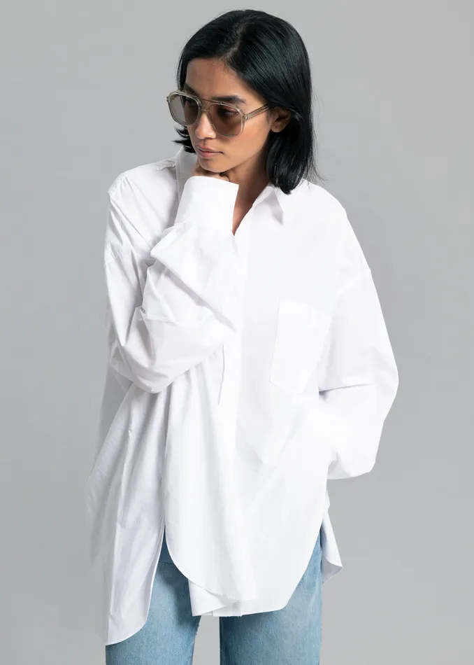 Women Kat Shirt 8211 White The Frankie Shop Tops