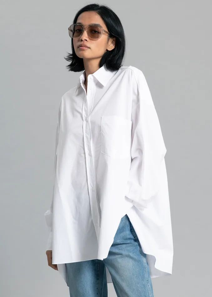 Women Kat Shirt 8211 White The Frankie Shop Tops