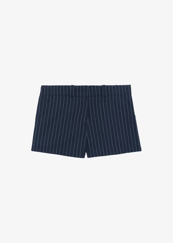 Women Kate Twill Mini Shorts 8211 NavyWhite Pinstripe The Frankie Shop Bottoms