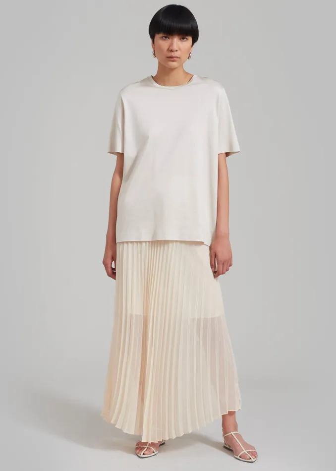 Women Kaya Pleated Maxi Skirt 8211 Beige The Frankie Shop Bottoms