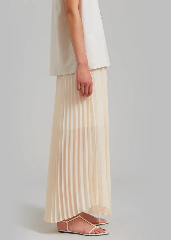 Women Kaya Pleated Maxi Skirt 8211 Beige The Frankie Shop Bottoms