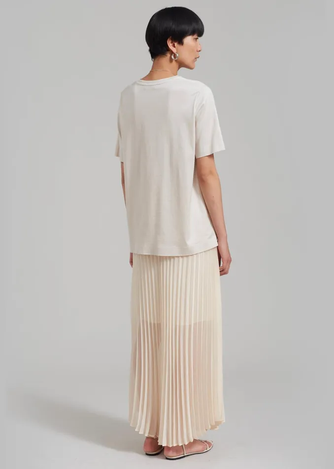Women Kaya Pleated Maxi Skirt 8211 Beige The Frankie Shop Bottoms