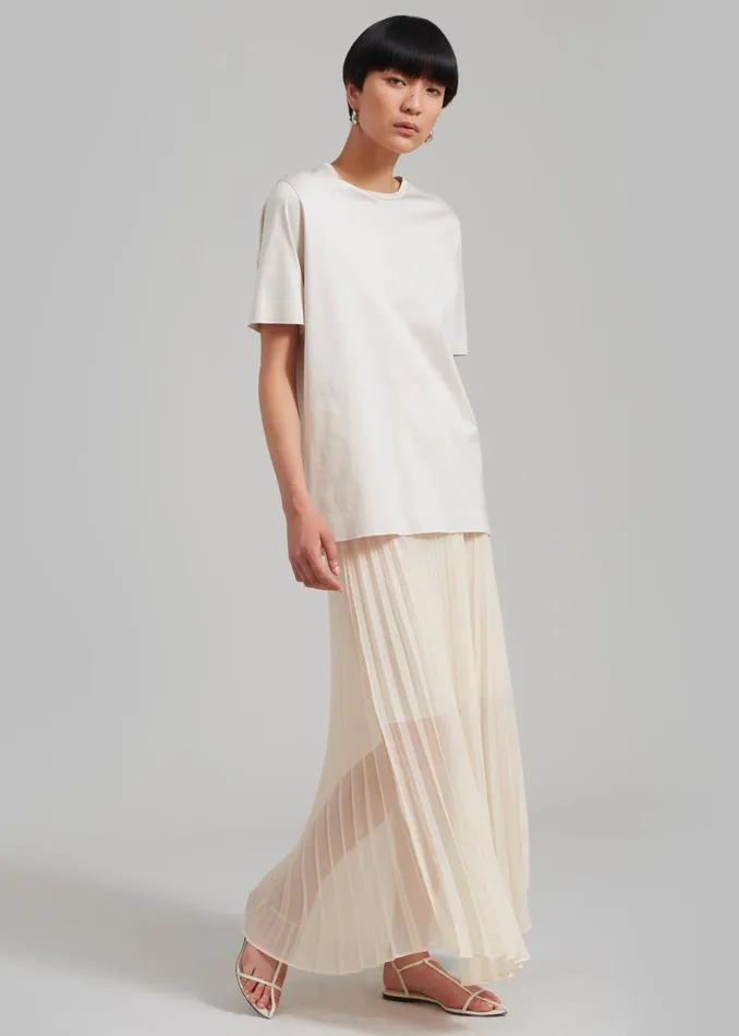Women Kaya Pleated Maxi Skirt 8211 Beige The Frankie Shop Bottoms